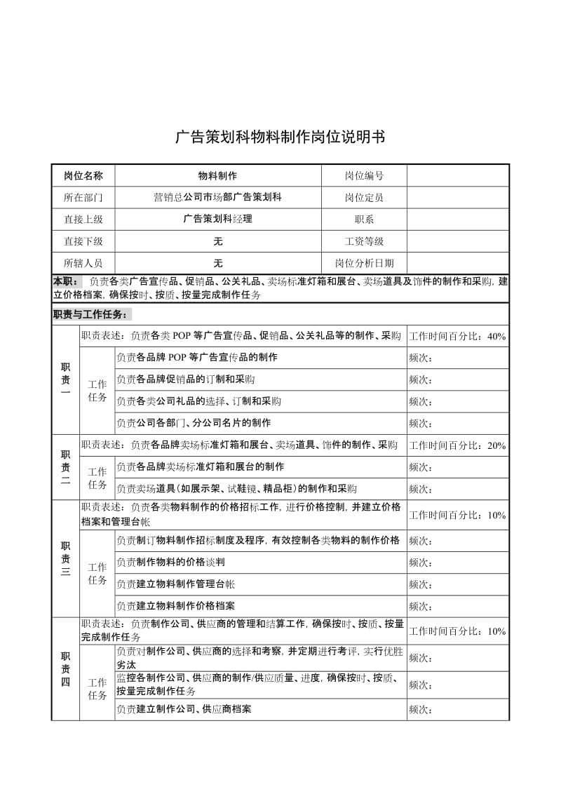 广告策划科物料制作岗位职务说明——公关策划视角下的专业解析